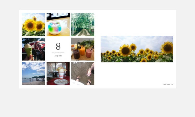 1ページずつマンスリーカード(月画像)をレイアウト